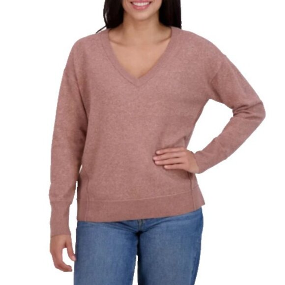 NEW Lucky Brand Women's M V-Neck Pullover Sweater Cognac Soft fabric - Picture 1 of 12